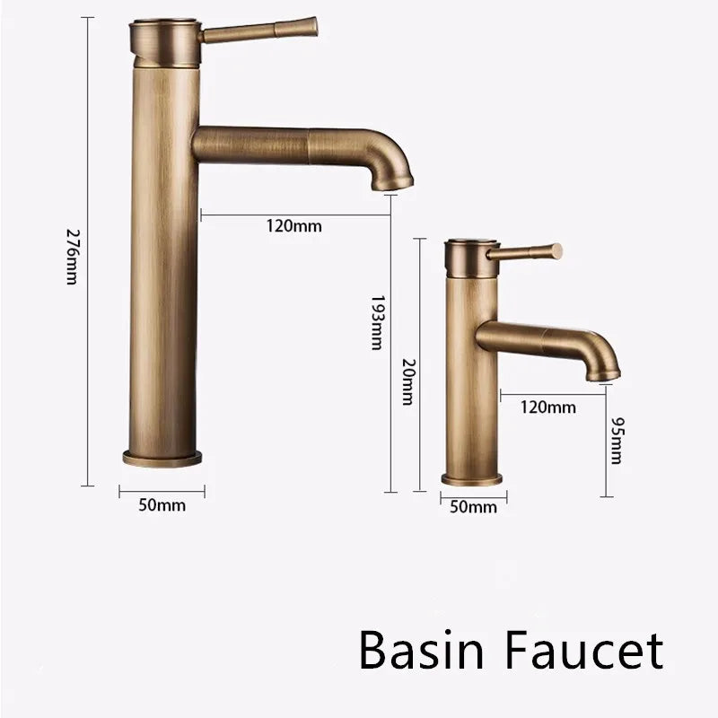 Afralia™ Bronze Basin Faucet: Hot & Cold Brass Sink Faucet, Rotating Mixer Tap