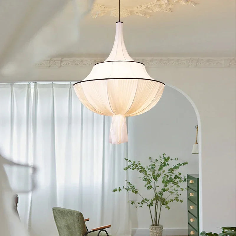 Afralia™ Wabi Sabi Cloth Chandelier: Retro Living Room Dining Bedroom Decor Pendant Lights