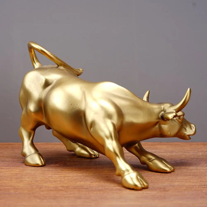 Afralia™ Wall Street Bull Sculpture | Modern Office Desk Decor and Home Accessories