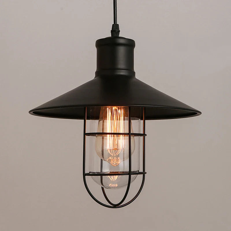 Afralia™ Bird Cage Industrial Chandelier: Retro Black Pendant Light for Restaurant and Bar