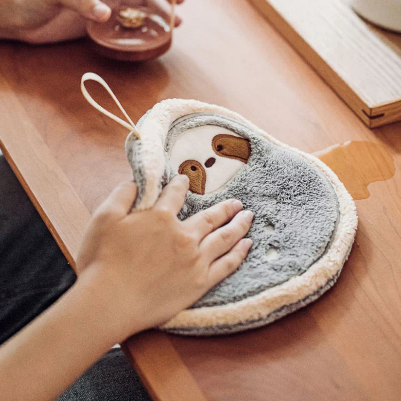 Afralia™ Cartoon Sloth Hand Towels: Soft, Absorbent, Quick Drying & Hanging Design for Kids