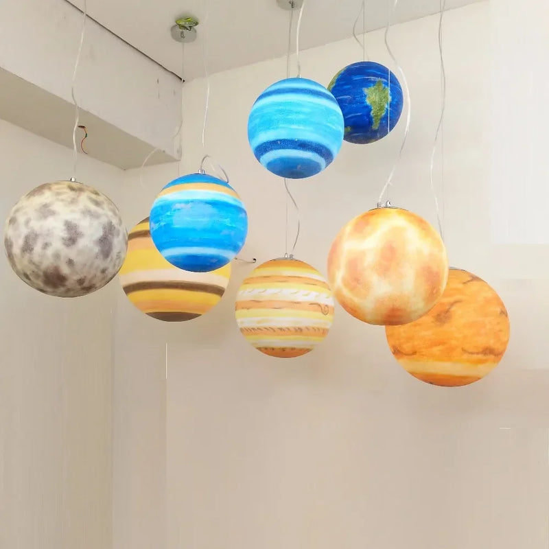 Afralia™ Solar System Acrylic Pendant Light Collection for Children's Room