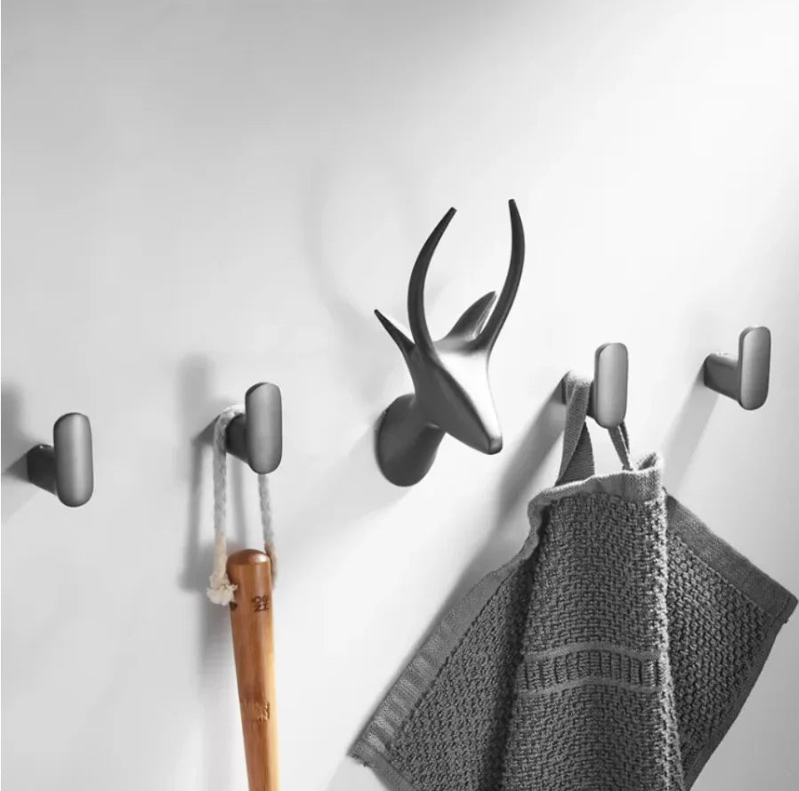 Afralia™ Brass Gray Deer Hook: Creative Wall Hanging Coat Hook