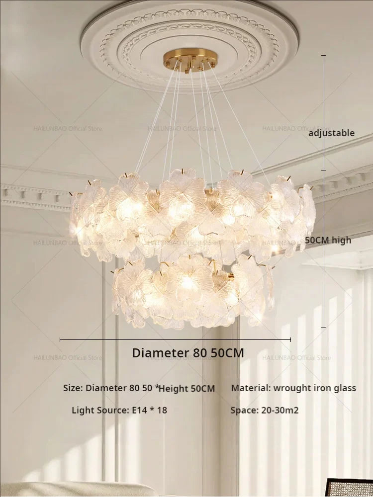 Afralia™ Crystal Petal Chandelier: New Light Luxury for Living Room, Dining Room, Bedroom