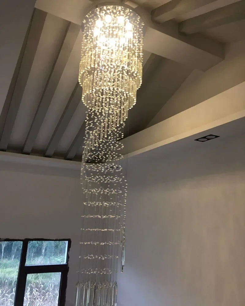 Afralia™ Luxury Modern LED Spiral Chandelier for Staircase Home Decoration