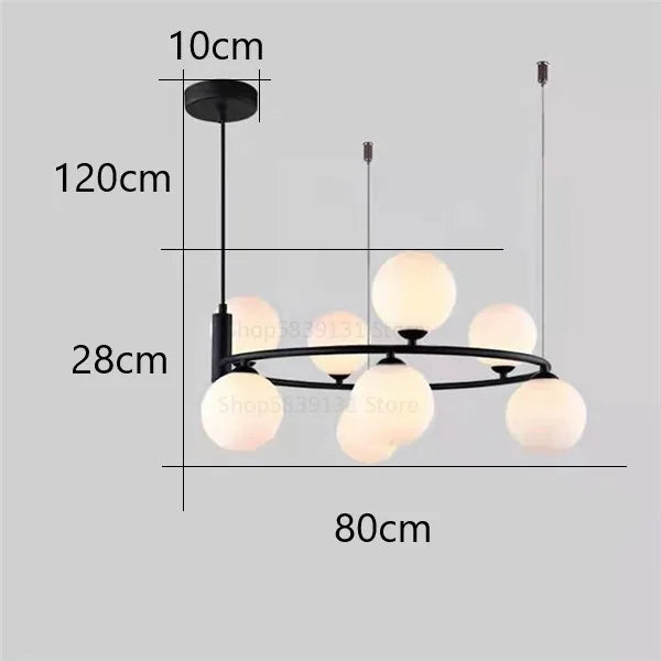 Afralia™ Glass Ball Pendant Light Chandelier, Height Adjustable Metal G9 Bulb Lamp