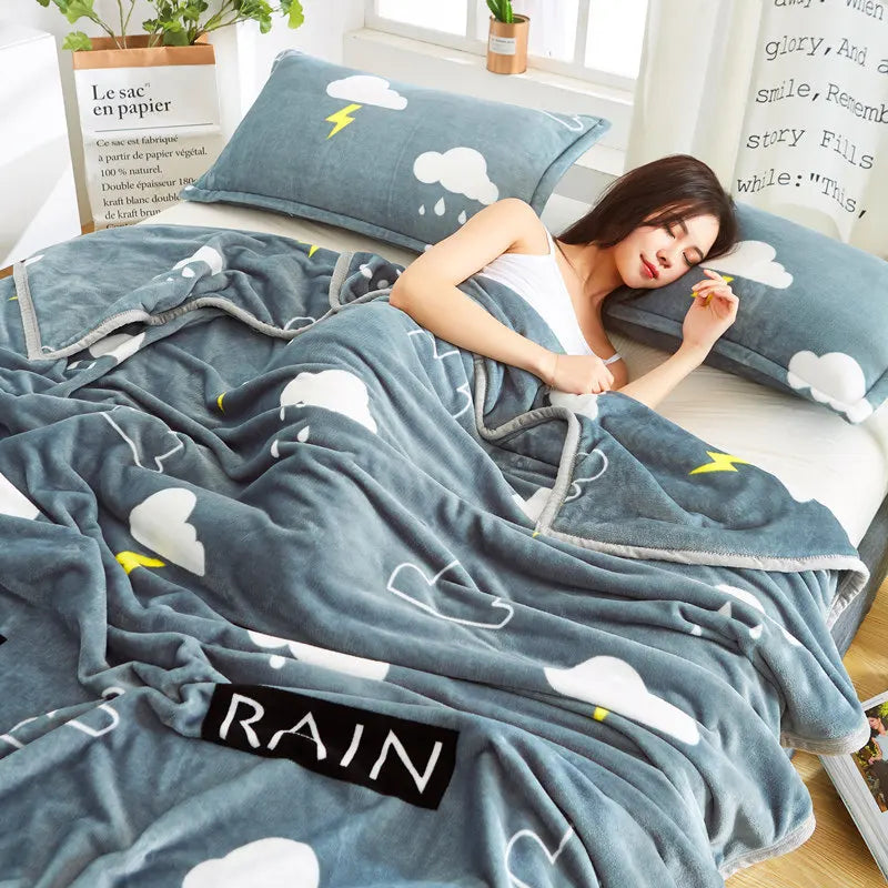 Afralia™ Fruit Love Heart Sofa Blanket: Cozy, Thicken, Perfect for Home, Office, and Kids.