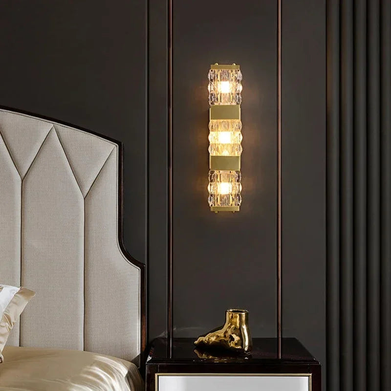 Afralia™ Crystal Rectangle Wall Lamp: Luxury Modern LED Lighting for Living Room, Bedroom, Staircase, TV Decor