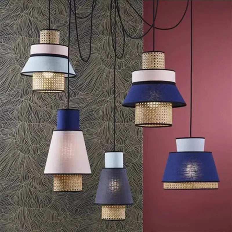 Afralia™ Retro Rattan Art Pendant Light: Creative Hand Weaving Chandelier for Kitchen & Living Room