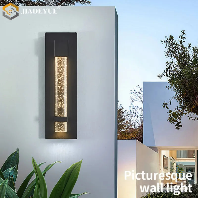 Afralia™ Waterproof LED Outdoor Wall Lamp for Balcony, Courtyard, IP65 Crystal Wall Light
