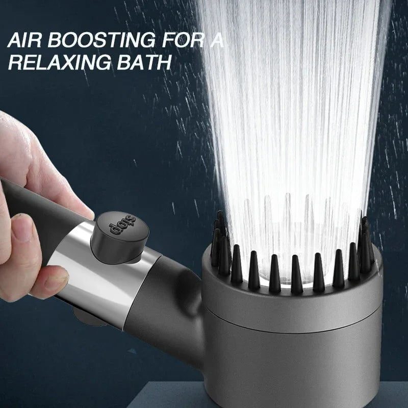 Afralia™ High Pressure Black Shower Head Rainfall with 3 Modes & Filter Holder