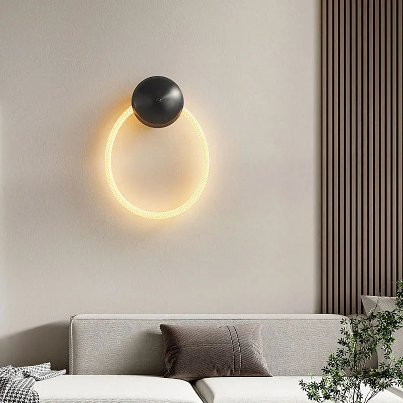 Afralia™ Silicone Ring LED Wall Light for Living Room Bedroom Aisle Dining