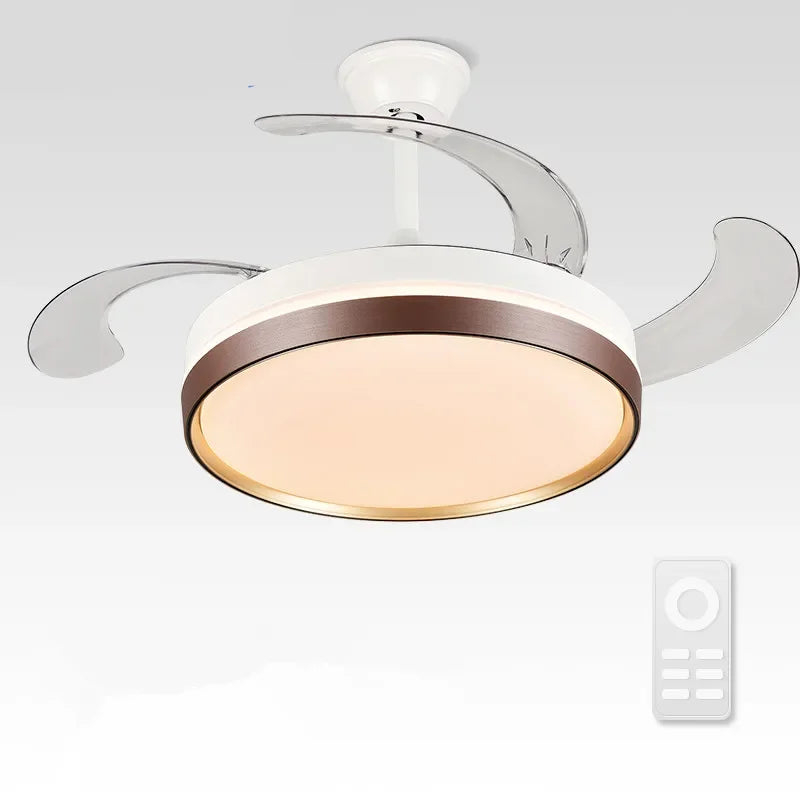 Afralia™ 42" Modern Black White LED Ceiling Fan Remote Control Lighting for Dining Room Bedroom