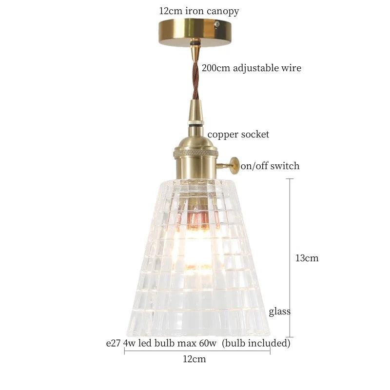 Afralia™ Nordic Style Copper Glass LED Pendant Lights for Living Dining Room