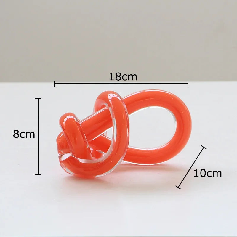 Afralia™ Twisted Knot Glass Chain Cluster Ornaments for Stylish Desk & Room Decor