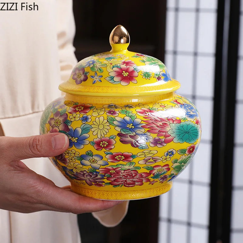 Afralia™ Porcelain Tea Canister: Sealed Ceramic Tea Caddy for Storage and Decoration