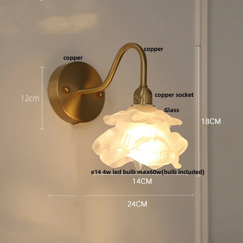 Afralia™ Brass LED Wall Lights Pull Chain Switch Clear Glass Modern Vanity Mirror Light