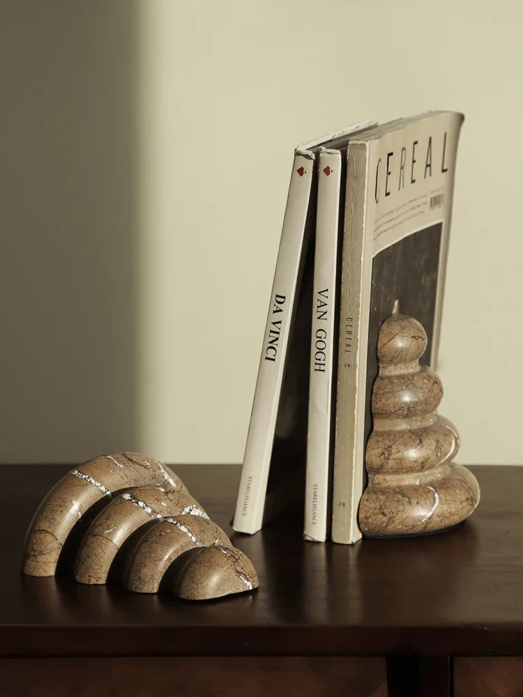 Afralia™ Marble Bookends: Luxury Decorative Stone Book Holders for Shelves
