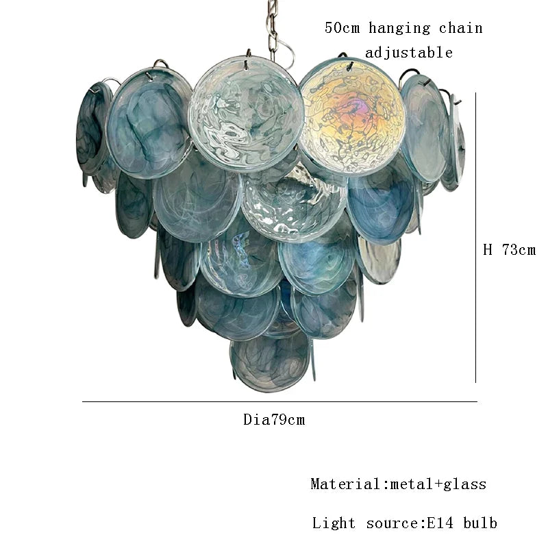 Afralia™ Pink Glass Ceiling Chandelier Light - Italian Style for Home Decoration