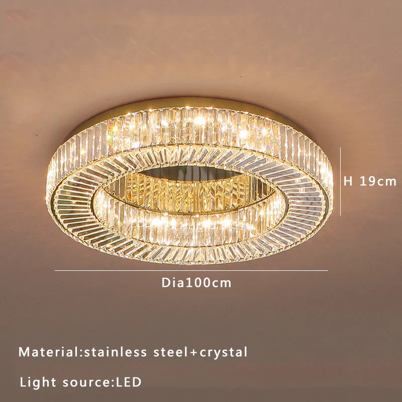 Afralia™ Luxury Crystal Ceiling Lamp: Modern Room Decor, Elegant LED Lighting for Living Room & Bedroom