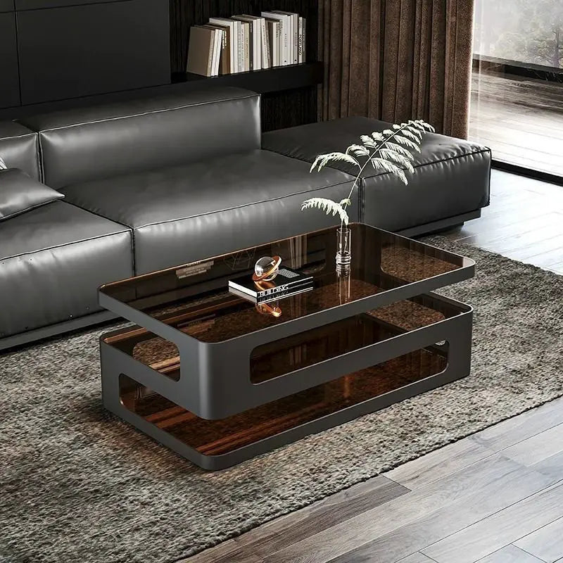 Afralia™ Luxury Glass Coffee Table Nordic Design for Bedroom and Living Room