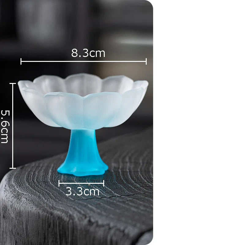 Afralia™ Lotus Flower Glass Tea Cups - Set of 2