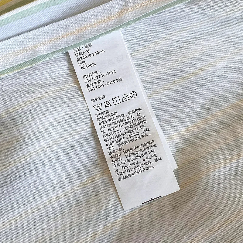 Afralia™ Striped Plaid Single Duvet Cover: Soft 100% Cotton Brushed Bedding for All Seasons