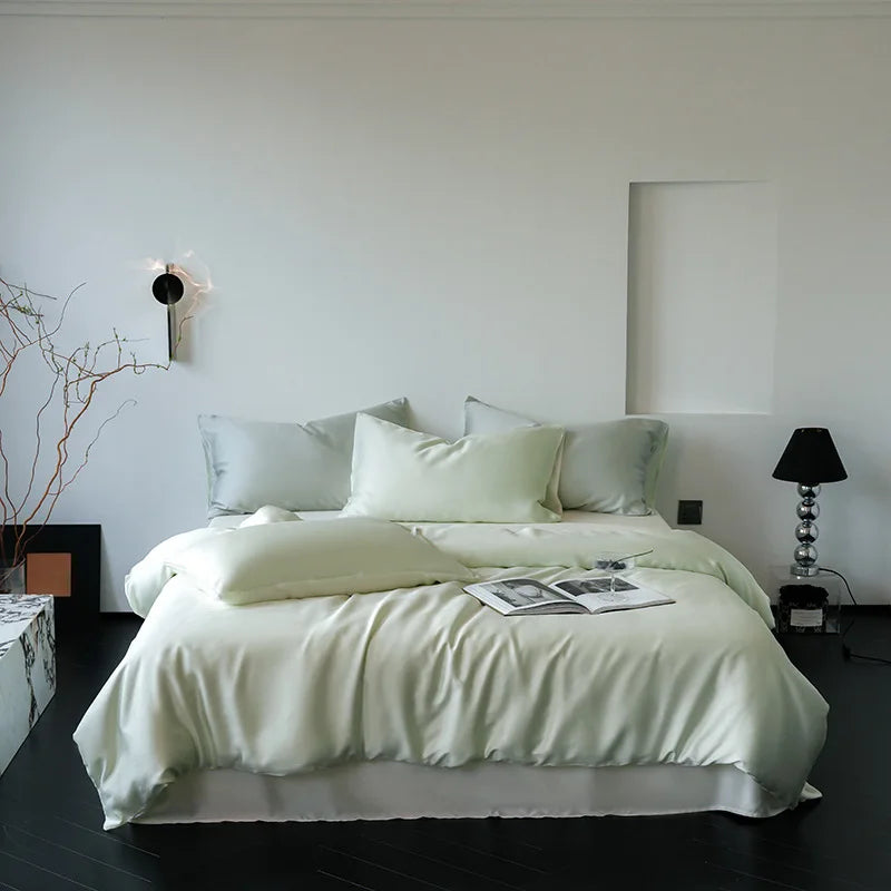 Afralia™ Silk Comforter Set: Super Soft Cooling Bedding in Solid Colors