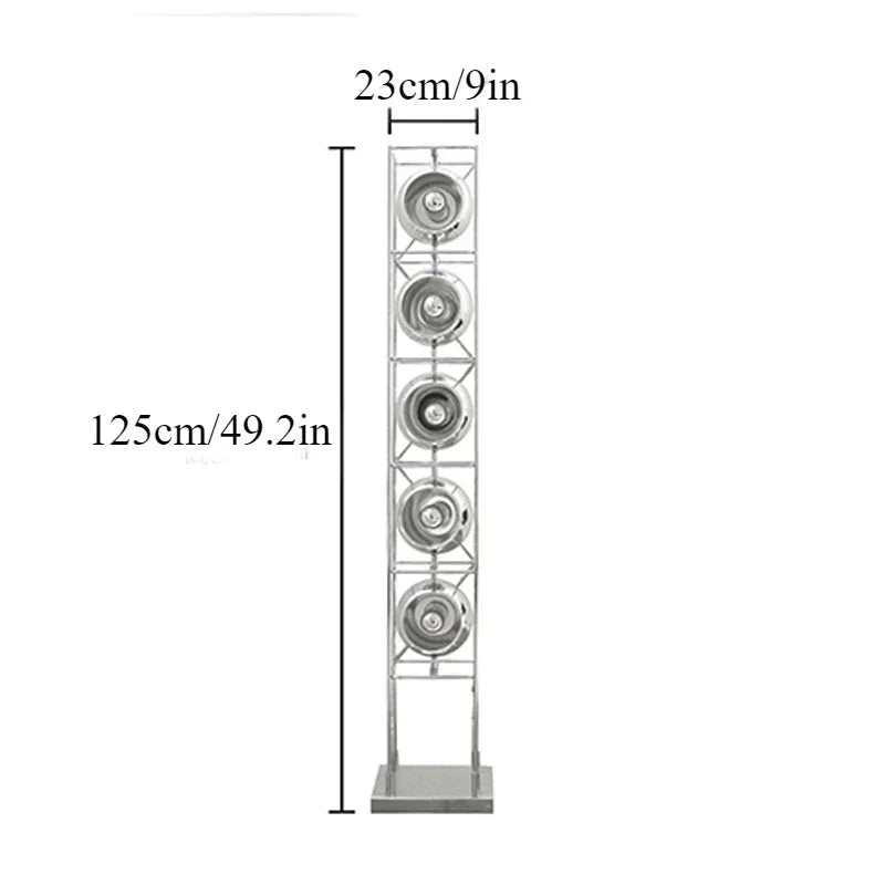 Afralia™ Spherical Metal Floor Lamp with Shelves: Modern Chrome Atmosphere Lighting for Home