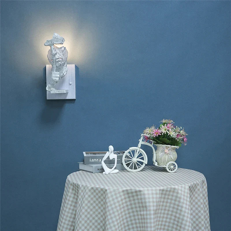 Afralia™ Nordic Retro Face Wall Lights Modern Bar Indoor Light Fixtures