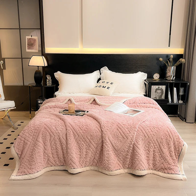 Afralia™ Soft Velvet Blanket: Thick Coral Fleece, Multi Functional Sofa Cover for Winter