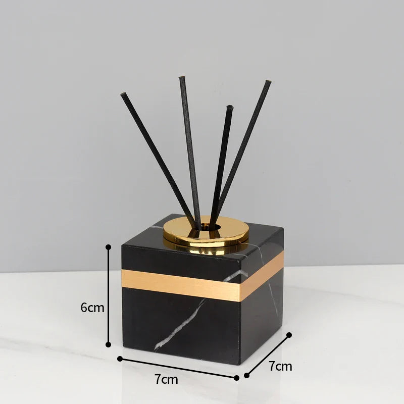 Afralia™ Nero Marquina Marble Bathroom Set - Golden Luxury Bathroom Accessories