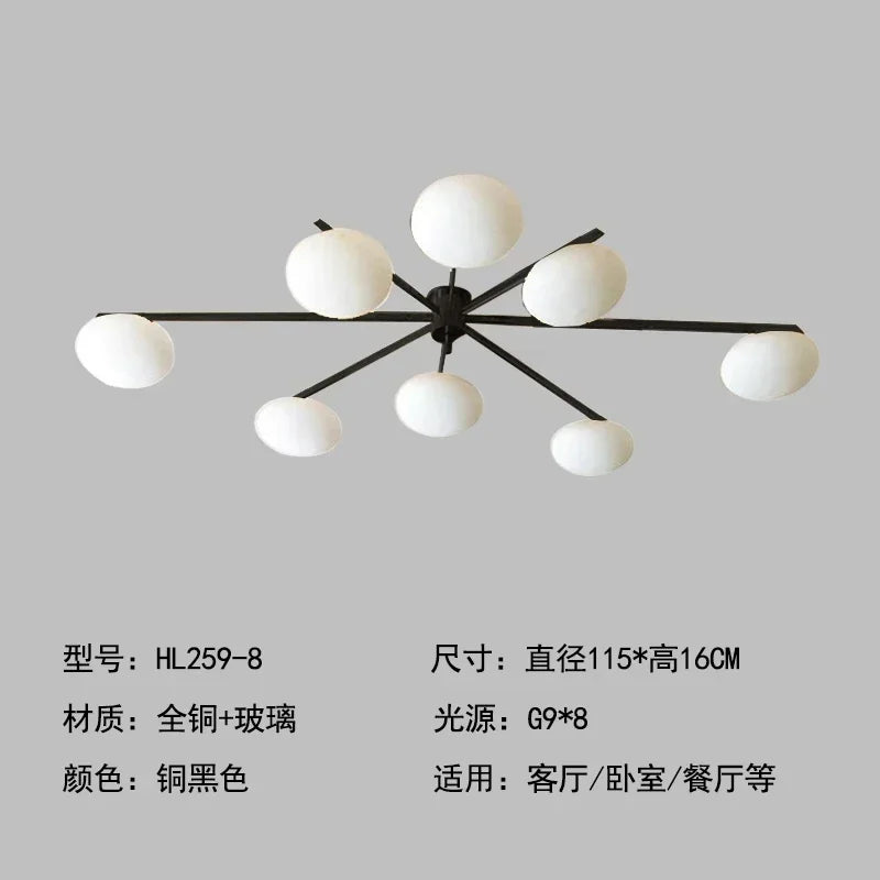 Afralia™ Medieval Black/Gold Lustre Copper Ceiling Light LED G9 Modern Fixture