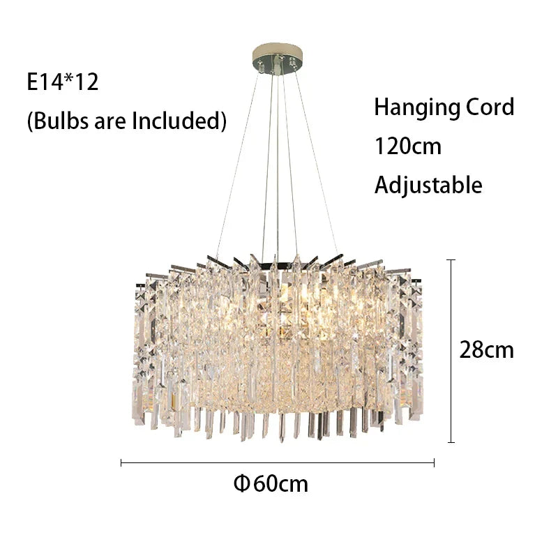 Afralia™ Crystal LED Ceiling Chandeliers Chrome Finish Home Decoration Lighting