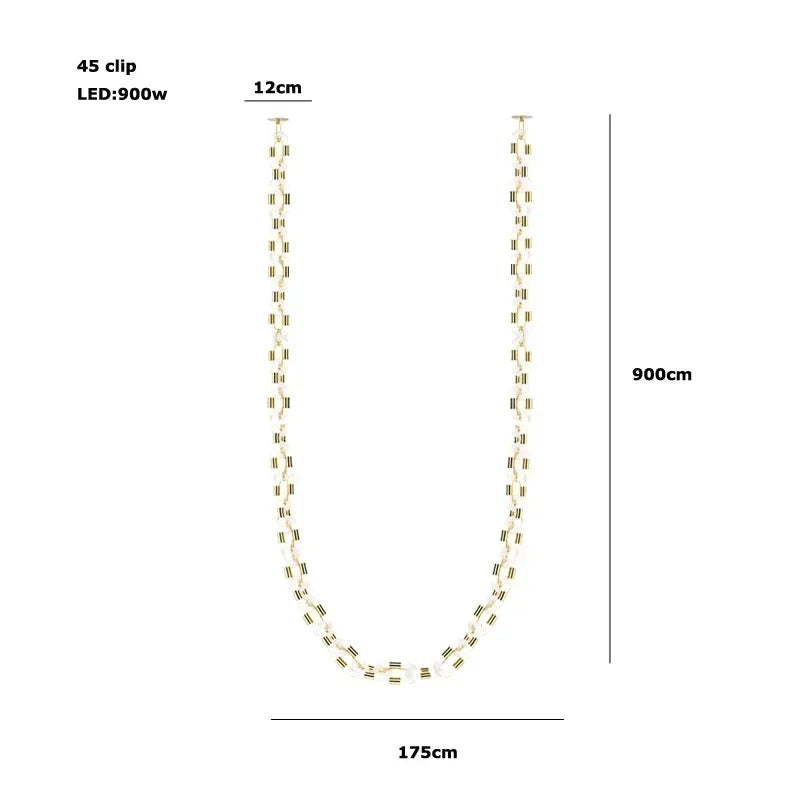 Afralia™ Crystal Gold Chain Chandelier Ceiling Lamp for Home Décor