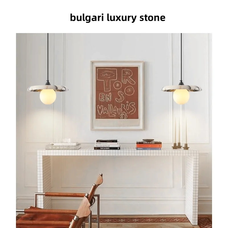Afralia™ White Glass Globe LED Pendant Lights - Modern Wabi Sabi Bedroom Bar Hang Lamp