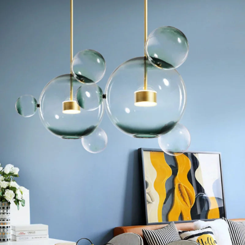 Afralia™ Glass Chandelier: Nordic-Italian LED Pendant Light for Living & Dining Room
