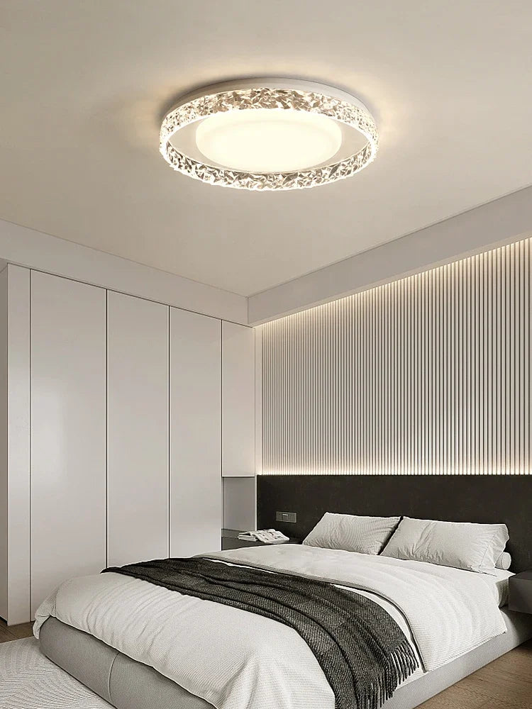 Afralia™ Modern Round Ring LED Chandelier for Bedroom, Living Room, Kitchen - Luxury White Design