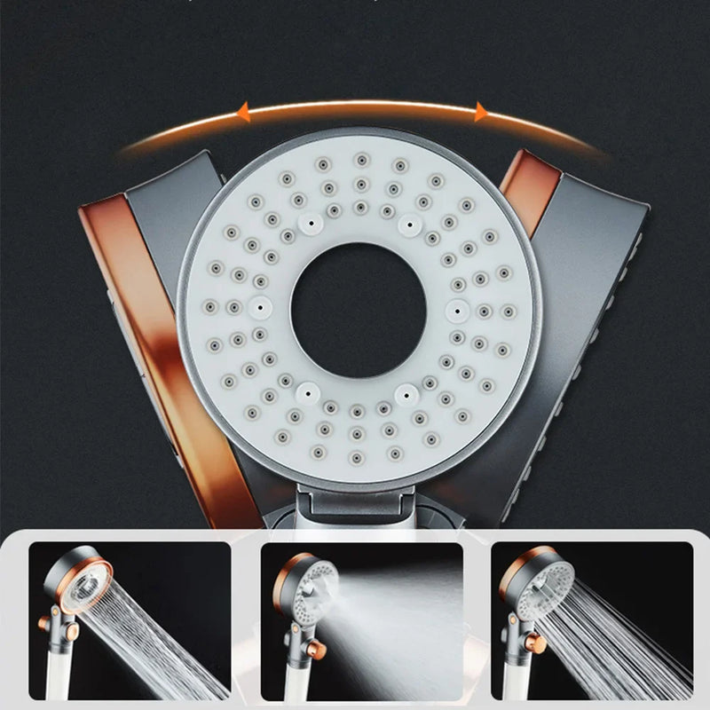 Afralia™ Dual-Sided Shower Head with 3 Jets & Water-Saving Filtration