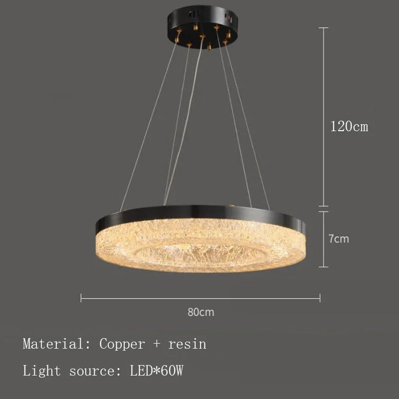 Afralia™ Copper Resin Remote Control Pendant Lamps for Modern Minimalist Living Dining Kitchen Bedroom