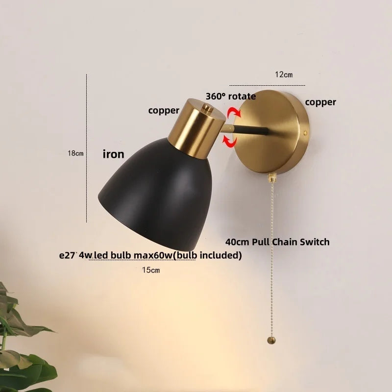 Afralia™ Black Iron LED Wall Sconce Modern Vanity Light Bar Bedroom Stair Hallway