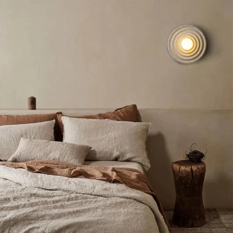 Afralia™ Japanese Retro Wall Light Wabi-Sabi Bedroom Bedside Wall Lamp