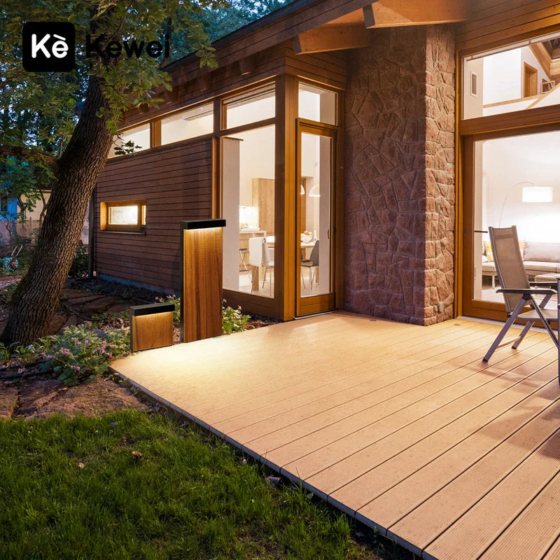 Afralia™ LED Wood Grain Lawn Light - Waterproof Stainless Steel Street Lamp