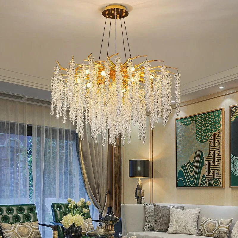 Afralia™ Luxury Crystal Ceiling Chandelier Living Room Dining Room Decoration