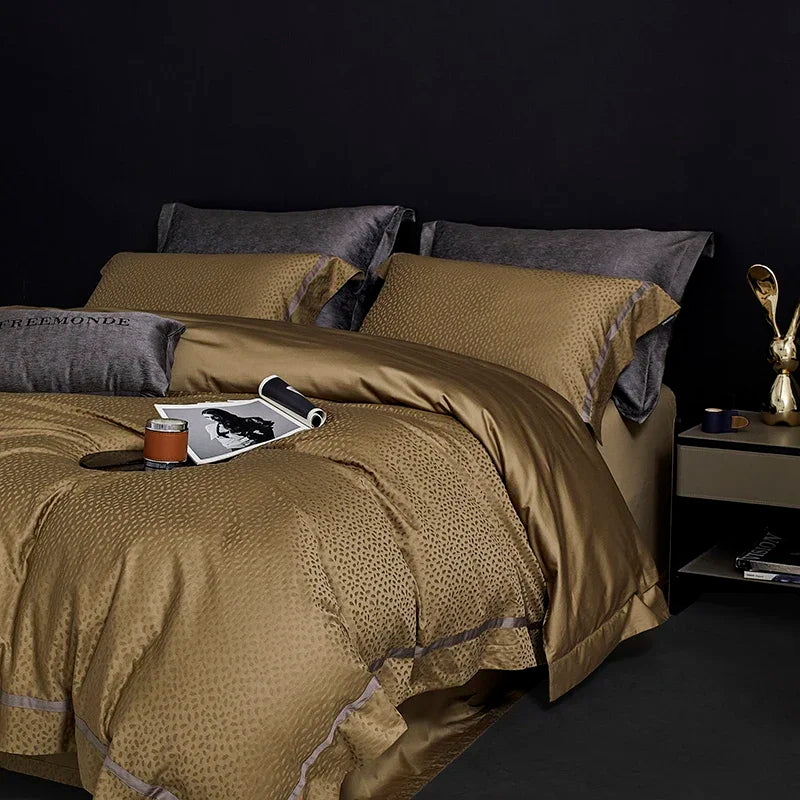 Afralia™ 100s Egyptian Cotton King Queen Bedding Set: Sheet, Pillowcase, Duvet Cover