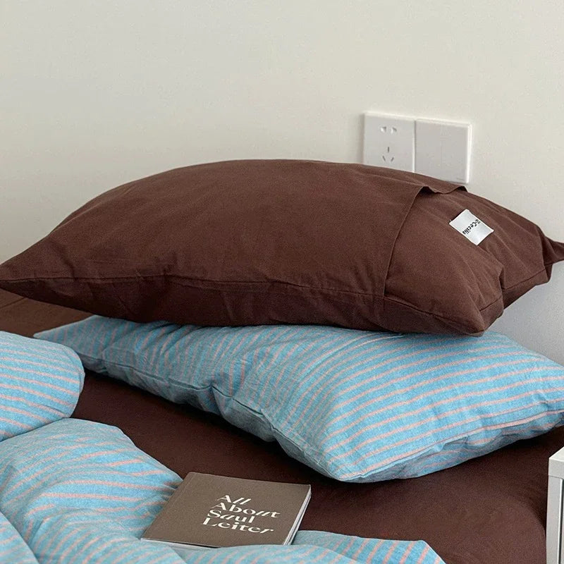 Afralia™ Nordic Striped Cotton Bedding Sets for Comfortable Seasons