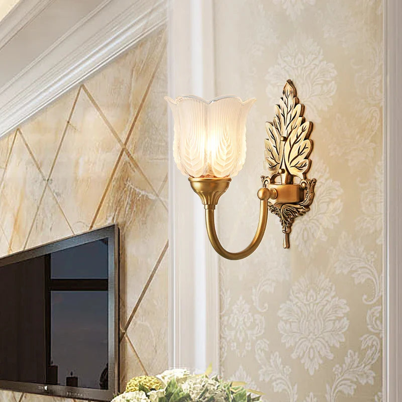 Afralia™ Brass Wall Lamp | Retro LED for Living Room Bedroom Study Hotel Hallway