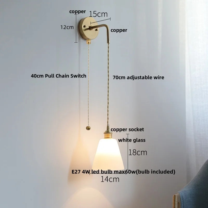 Afralia™ Nordic Modern LED Wall Lamp with Pull Chain Switch and Adjustable Stair Light