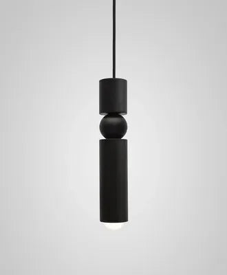 Afralia™ Black Gold LED Tube Pendant Lamp for Home Shop Decoration