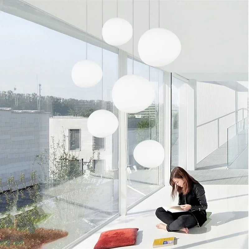 Afralia™ Modern LED Glass Hanging Lamp for Dining Room Kitchen Loft